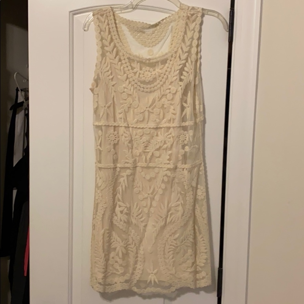 Off white lace embroidered dress